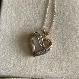 Zales Diamond Accent Heart Necklace 10k gold plate